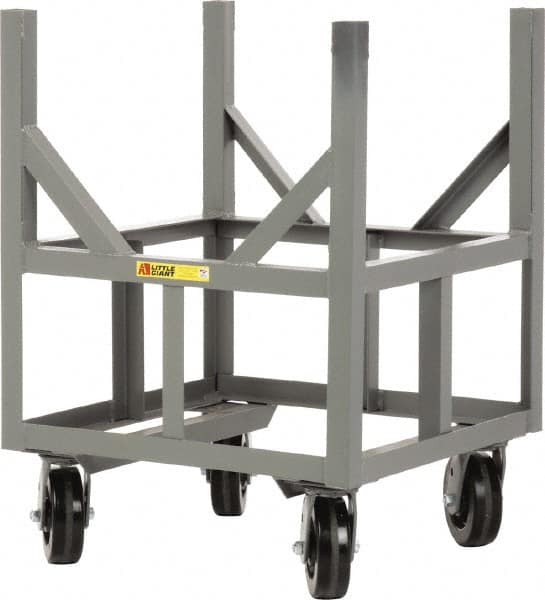 Little Giant - 3,000 Lb Capacity Steel Ergonomic Bar Cradle Truck - Steel Deck, 24" OAW, 24" Platform Length, Phenolic Casters - Americas Tooling