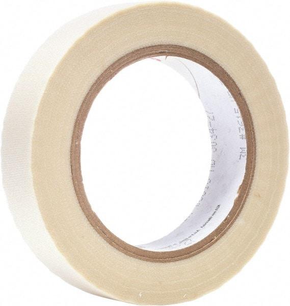 3M - 36 Yd Long x 1" Wide, White Silicone Glass Cloth Tape - Americas Tooling