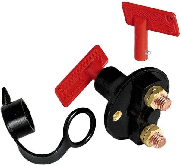 Battery Doctor - 1 Position, 12 Volt, 100 Continuous Amp, Water Resistant Inline Battery Switch - Battery Knife Switch Sequence, 1 Switch, Gold - Americas Tooling