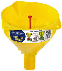 Funnel King - 16 oz Capacity Polypropylene Funnel - 5" Mouth OD, 1" Tip OD, 1-1/4" Straight Spout, Yellow - Americas Tooling