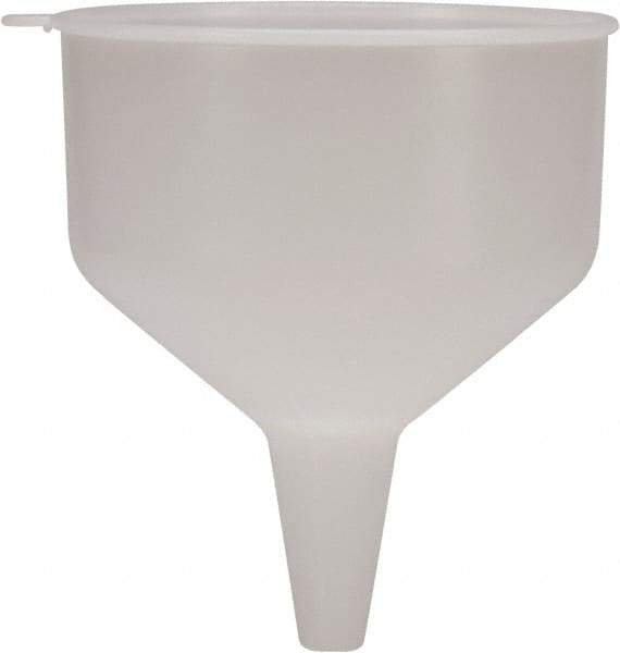 Funnel King - 144 oz Capacity Polyethylene Funnel - 9" Mouth OD, 1-1/8" Tip OD, 3-1/2" Straight Spout, Natural - Americas Tooling