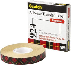 3M - 60 Yds. Long x 1/2" Wide, Medium Strength Acrylic Adhesive Transfer Tape - 2 mil Thick - Americas Tooling