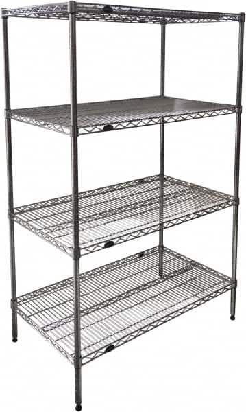 Value Collection - 4 Shelf Wire Shelving Unit - 24" Wide x 18" Deep x 63" High, - Americas Tooling