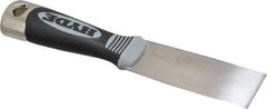 Hyde Tools - 1-1/2" Wide Chisel Edge Blade Stainless Steel Putty Knife - Flexible, Cushioned Grip Polypropylene Handle, 8" OAL - Americas Tooling