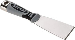 Hyde Tools - 2" Wide Stainless Steel Putty Knife - Stiff, Cushioned Grip Polypropylene Handle, 8" OAL - Americas Tooling