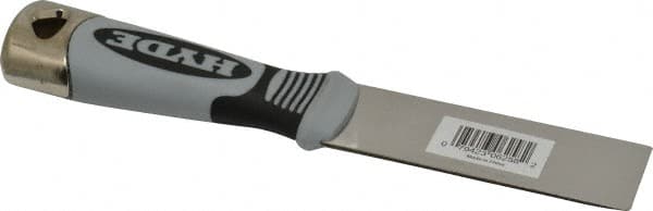 Hyde Tools - 1-1/4" Wide Stainless Steel Putty Knife - Stiff, Cushioned Grip Polypropylene Handle, 8" OAL - Americas Tooling