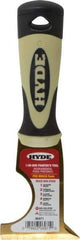 Hyde Tools - 2-1/2" Wide Brass Multi-Purpose Knife - Stiff, Cushioned Grip Polypropylene Handle, 8" OAL - Americas Tooling