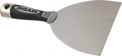 Hyde Tools - 6" Wide Stainless Steel Putty Knife - Flexible, Cushioned Grip / Hammerhead Polypropylene Handle, 8" OAL - Americas Tooling