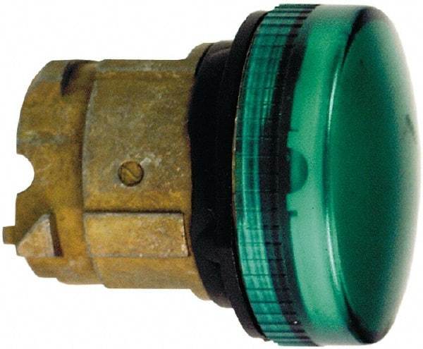 Schneider Electric - Green Lens LED Pilot Light - Round Lens, Shock Resistant, Vibration Resistant, Water Resistant - Americas Tooling