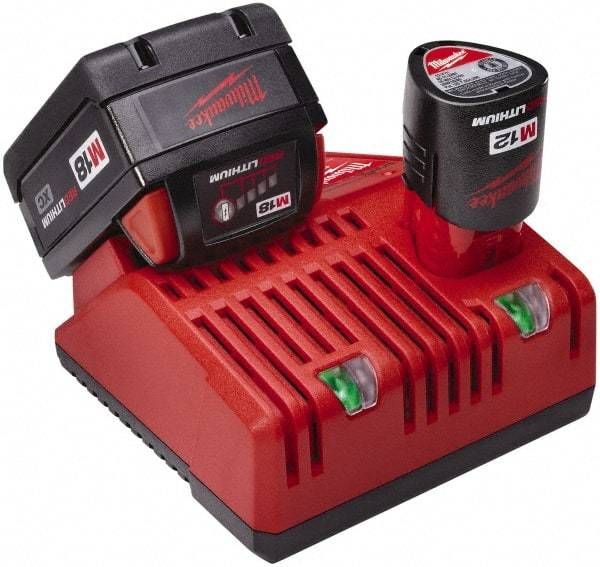 Milwaukee Tool - 12/18 Volt, 2 Battery Power Tool Lithium-Ion Battery Charger - M12 and M18 Not Included - Americas Tooling