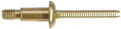 Marson - Button Head Steel Structural Blind Rivet - Steel Mandrel, 0.11" to 0.189" Grip, 0.525" Head Diam, 0.261" to 0.272" Hole Diam, 1/4" Body Diam - Americas Tooling