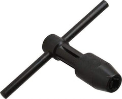 Cle-Line - 7/32 to 1/2" Tap Capacity, T Handle Tap Wrench - 3-5/8" Overall Length - Americas Tooling