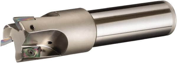 Sumitomo - 32mm Cut Diam, 32mm Shank Diam, 220mm OAL, Indexable Square Shoulder End Mill - AECT Inserts, Cylindrical Shank, 90° Lead Angle, Through Coolant, Series WaveMill - Americas Tooling