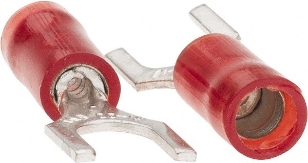 Value Collection - #10 Stud, 22 to 18 AWG Compatible, Partially Insulated, Crimp Connection, Standard Fork Terminal - Americas Tooling