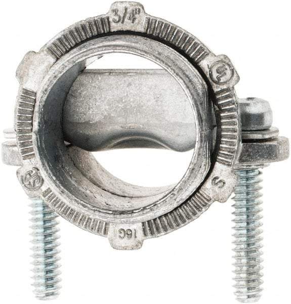 Value Collection - 3/4" Trade, Die Cast Zinc Squeeze Clamp Straight Conduit Connector - Americas Tooling