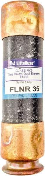 Value Collection - 125 VDC, 250 VAC, 35 Amp, Time Delay General Purpose Fuse - 3" OAL, 200 kA Rating, 13/16" Diam - Americas Tooling