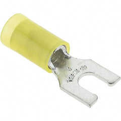 Value Collection - #8 Stud, 12 to 10 AWG Compatible, Partially Insulated, Crimp Connection, Locking Fork Terminal - Americas Tooling