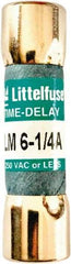 Value Collection - 250 VAC, 6.25 Amp, Time Delay Plug Fuse - 1-1/2" OAL, 10 at AC kA Rating, 13/32" Diam - Americas Tooling