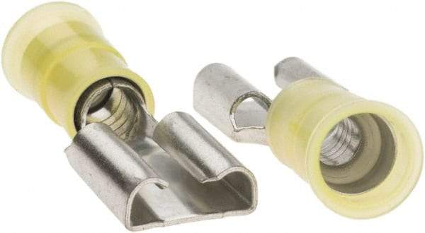 Value Collection - 16 to 12 AWG, Nylon, Fully Insulated, Male Wire Disconnect - 3/8" Wide Tab, Yellow, CSA Certified, UL Listed - Americas Tooling