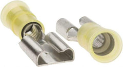 Value Collection - 16 to 12 AWG, Nylon, Fully Insulated, Male Wire Disconnect - 3/8" Wide Tab, Yellow, CSA Certified, UL Listed - Americas Tooling