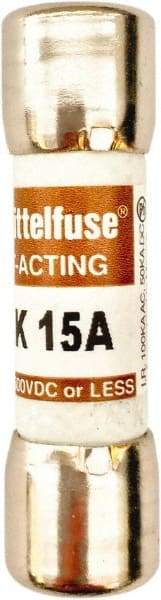 Value Collection - 600 VAC, 15 Amp, Fast-Acting Semiconductor/High Speed Fuse - 1-1/2" OAL, 100 at AC kA Rating, 13/32" Diam - Americas Tooling
