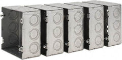 Value Collection - (17) 1/2 & 3/4" Knockouts, Steel Square Junction Box - 4-11/16" Overall Height x 4-11/16" Overall Width x 2-1/8" Overall Depth - Americas Tooling