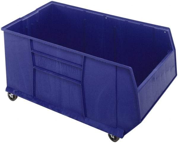 Quantum Storage - 175 Lb. Load Capacity, 41-7/8" Deep, Blue Polypropylene Hopper Stacking Bin - 17-1/2" High x 23-7/8" Wide x 41-7/8" Long - Americas Tooling