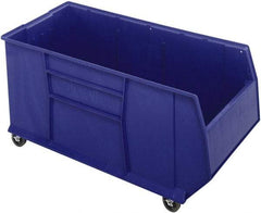 Quantum Storage - 175 Lb. Load Capacity, 41-7/8" Deep, Blue Polypropylene Hopper Stacking Bin - 17-1/2" High x 19-7/8" Wide x 41-7/8" Long - Americas Tooling