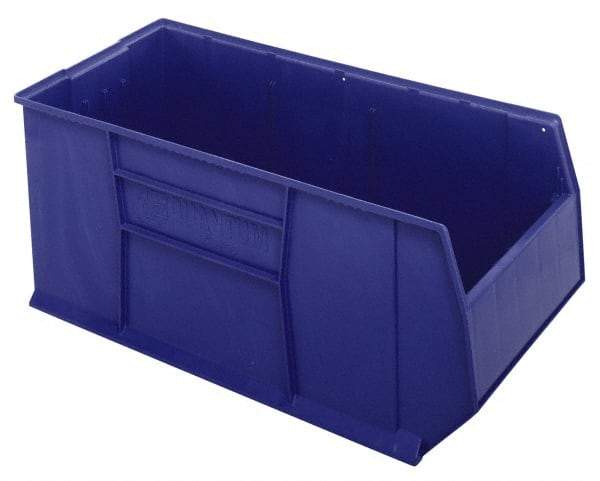 Quantum Storage - 175 Lb. Load Capacity, 41-7/8" Deep, Blue Polypropylene Hopper Stacking Bin - 17-1/2" High x 19-7/8" Wide x 41-7/8" Long - Americas Tooling