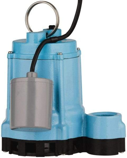 Little Giant Pumps - 4/10 hp, 9 Amp Rating, 115 Volts, Piggyback Mechanical Float Operation, Effluent Pump - 1 Phase, Cast Iron Housing - Americas Tooling