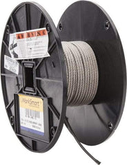 Value Collection - 100' Long, 1/8" Diam, Aircraft Cable - 1,780 Lb Breaking Strength, Material Grade 316, 7 x 19 Strand Core - Americas Tooling