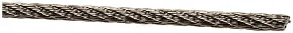 Value Collection - 1' Long, 1/8" Diam, Aircraft Cable - 1,360 Lb Breaking Strength, Material Grade 316, 7 x 7 Strand Core - Americas Tooling