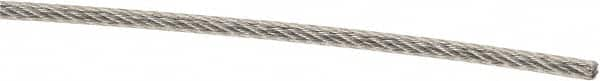 Loos & Co. - 1/16" x 3/64" Diam, Aircraft Cable - 270 Lb Breaking Strength, Material Grade Carbon Steel, 7 x 7 Strand Core, Nylon Coating - Americas Tooling