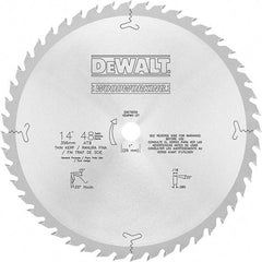 DeWALT - 14" Diam, 1" Arbor Hole Diam, 48 Tooth Wet & Dry Cut Saw Blade - Carbide-Tipped, General Purpose Action, Standard Round Arbor - Americas Tooling