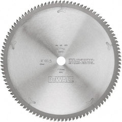 DeWALT - 14" Diam, 1" Arbor Hole Diam, 100 Tooth Wet & Dry Cut Saw Blade - Tungsten Carbide-Tipped, Standard Round Arbor - Americas Tooling