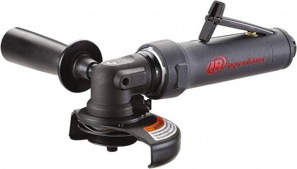 Ingersoll-Rand - 4" Wheel Diam, 13,500 RPM, Pneumatic Angle & Disc Grinder - 3/8-24 Spindle, 22 CFM, Rear Exhaust - Americas Tooling