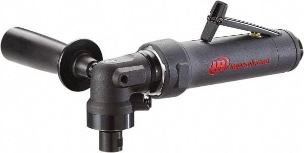 Ingersoll-Rand - 1/4" Collet, Angle Handle, Air Angle Die Grinder - 12,000 RPM, Rear Exhaust, 17 CFM, 1 hp, 90 psi - Americas Tooling