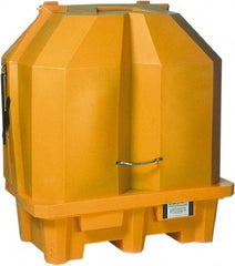 UltraTech - 66 Gal Sump, 3,000 Lb Capacity, 2 Drum, Polyethylene Spill Deck or Pallet - 57" Long x 31" Wide x 65" High, Liftable Fork, Drain Included, Inline Drum Configuration - Americas Tooling