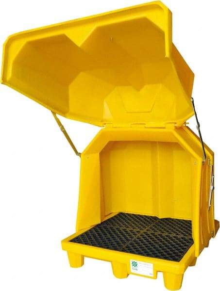 UltraTech - 66 Gal Sump, 6,000 Lb Capacity, 4 Drum, Polyethylene Spill Deck or Pallet - 58" Long x 54" Wide x 65" High, Liftable Fork, Drain Included, 2 x 2 Drum Configuration - Americas Tooling