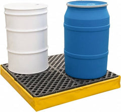 UltraTech - 66 Gal Sump, 2,400 Lb Capacity, 4 Drum, Polyethylene Spill Deck or Pallet - 56" Long x 25" Wide x 8" High, Liftable Fork, 2 x 4 Drum Configuration - Americas Tooling