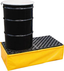 UltraTech - 66 Gal Sump, 1,200 Lb Capacity, 2 Drum, Polyethylene Spill Deck or Pallet - 56" Long x 25" Wide x 6" High, Liftable Fork, Inline Drum Configuration - Americas Tooling