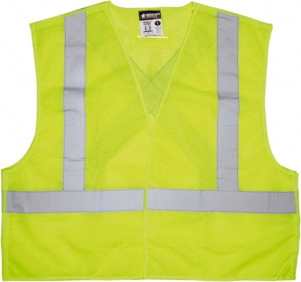 MCR Safety - Size 2XL High Visibility Lime Breakaway Vest - 26.4" Chest, ANSI 107-2015, Hook & Loop Closure, Polyester - Americas Tooling