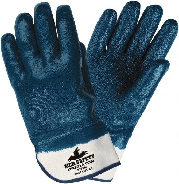 MCR Safety - Size S General Protection Work Gloves - For General Purpose, Safety Cuff, Blue/Natural, Paired - Americas Tooling