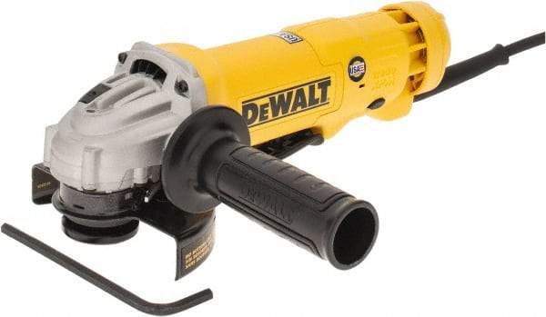 DeWALT - 4-1/2" Wheel Diam, 11,000 RPM, Corded Angle & Disc Grinder - 5/8-11 Spindle, 120 Volts, 11 Amps - Americas Tooling