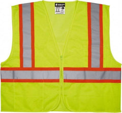 MCR Safety - Size 4XL Flame Resistant/Retardant Lime General Purpose Vest - 28.4" Chest, ANSI 107-2015, Zipper Closure, 2 Pockets, Polyester - Americas Tooling