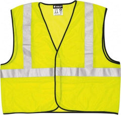 MCR Safety - Size 3XL High Visibility Lime Mesh General Purpose Vest - 27.4" Chest, ANSI 107-2015, Hook & Loop Closure, 3 Pockets, Polyester - Americas Tooling