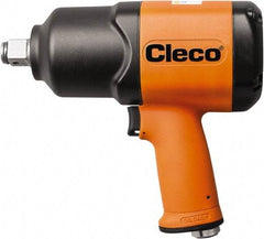 Cleco - 1/2" Drive, 8,000 RPM, 800 Ft/Lb Torque Impact Wrench - Pistol Grip Handle, 1,250 IPM, 64 CFM, 90 psi, 1/4" NPT Inlet - Americas Tooling