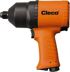 Cleco - 3/8" Drive, 12,000 RPM, 340 Ft/Lb Torque Impact Wrench - Pistol Grip Handle, 1,400 IPM, 54 CFM, 90 psi, 1/4" NPT Inlet - Americas Tooling