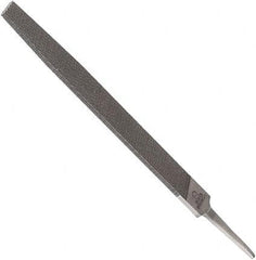 Anglo American - 6" Long, Second Cut, Flat American-Pattern File - Double Cut, 0.14" Overall Thickness, Tang - Americas Tooling