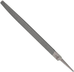 Anglo American - 8" Long, Smooth Cut, Triangle American-Pattern File - Double Cut, 0.55" Overall Thickness, Tang - Americas Tooling